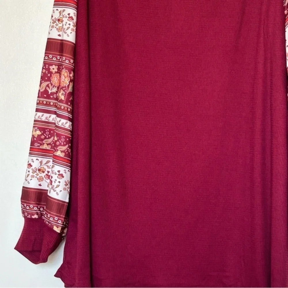 BloomChic NWT Boho Print Patchwork Crew Neck Sweatshirt- Size 26 - Picture 6 of 15